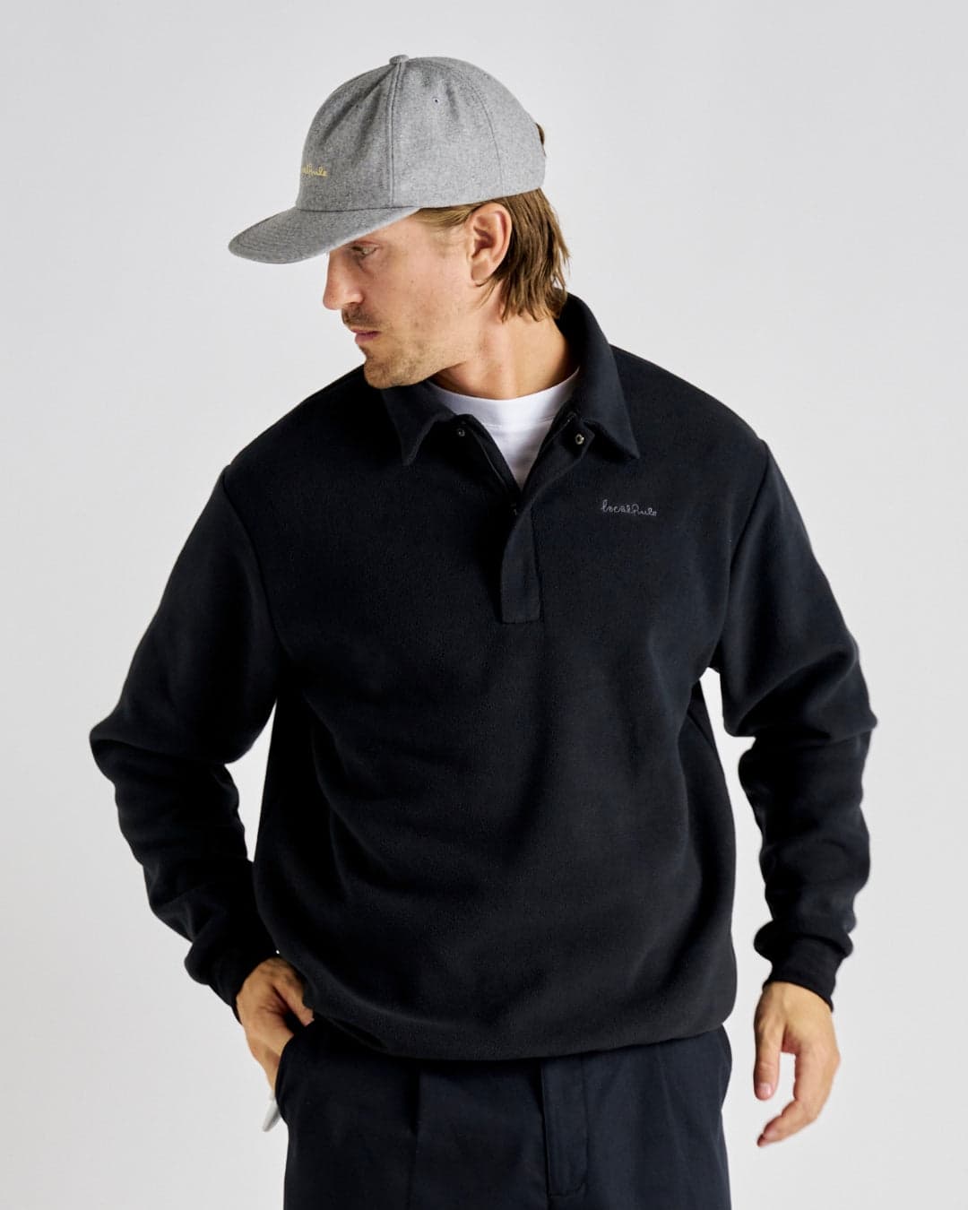 Q-zip Fleece Sweatshirt - Black – Local Rule - Image 1