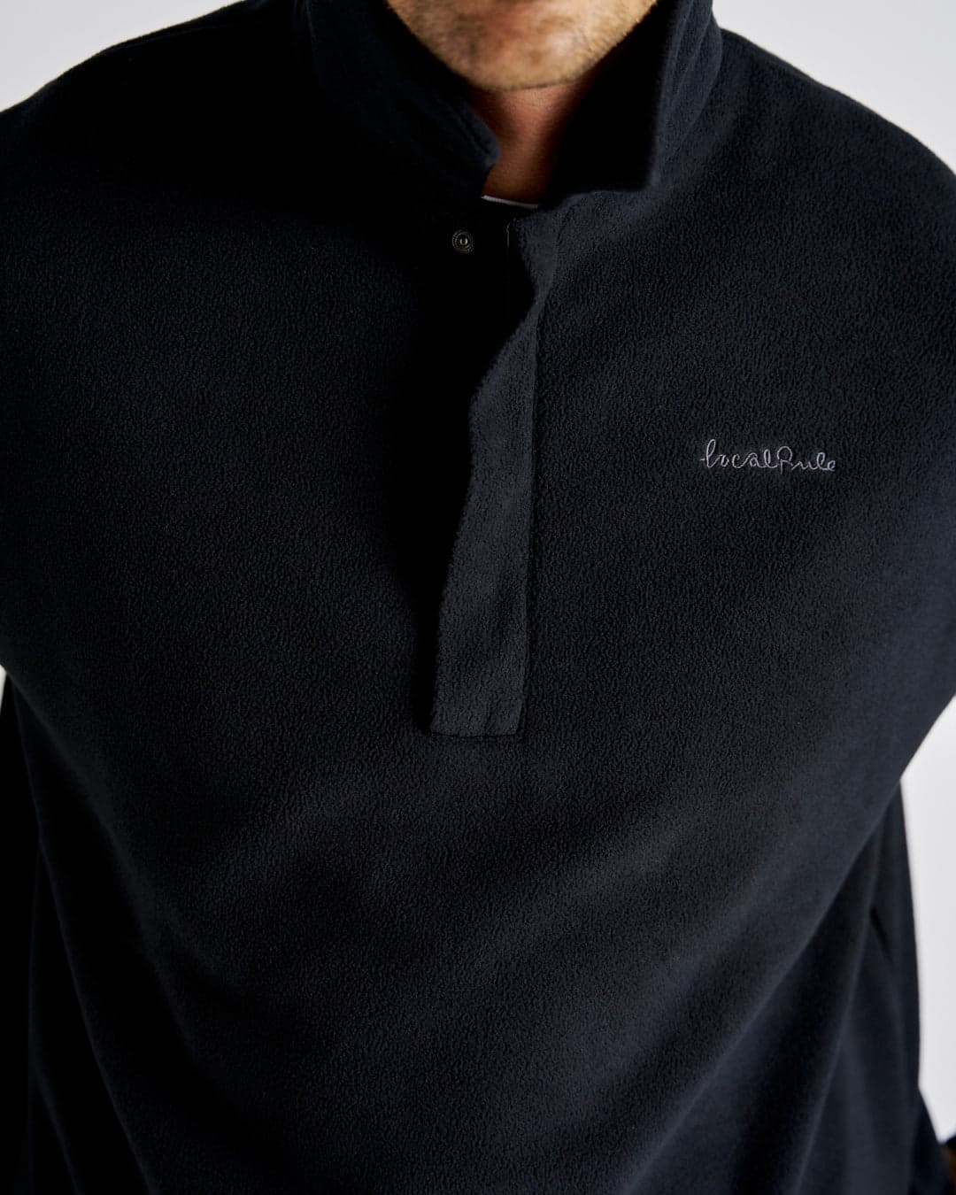 Q-zip Fleece Sweatshirt - Black – Local Rule thumbnail 2